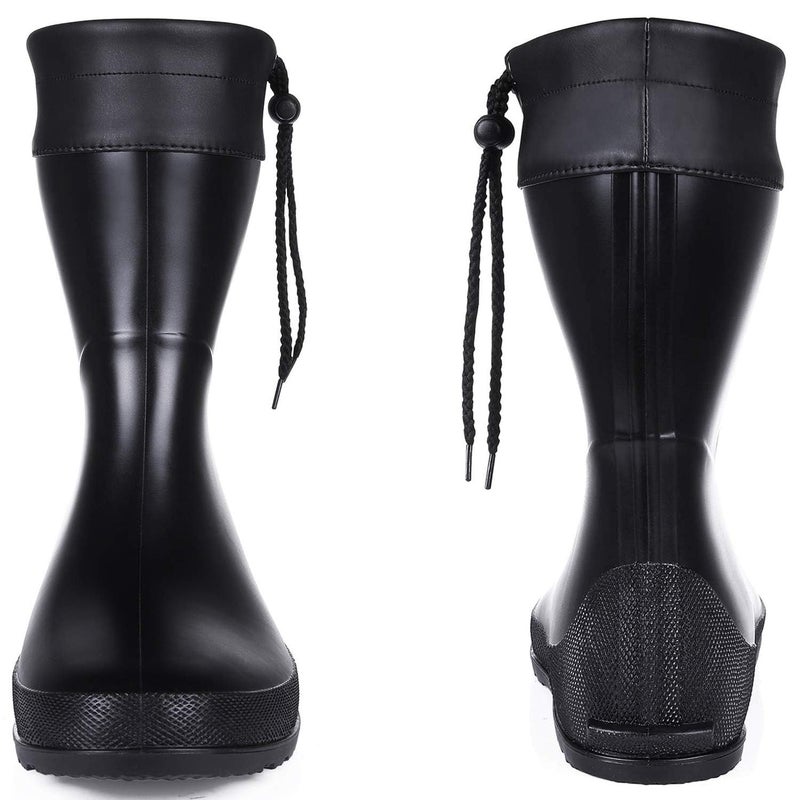 Asgard Women's Mid Calf Rain Boots Collar Gardening Boots Ultra Lightweight Portable Garden Shoes Black 39 (Size 8-8.5) - Image 2